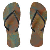 Tongs Turquoise et Abstrait Rouille (Semelle)
