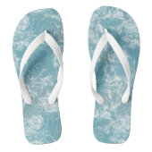 Tongs Turquoise et Marbre blanc tourbillon Abstrait (Semelle)