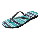 Tongs Turquoise et rayures bleu foncé (Incliné)