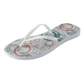 Tongs Turquoise et rouille géométrique Abstrait (Incliné)