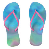 Tongs Turquoise et Violet Abstrait (Semelle)
