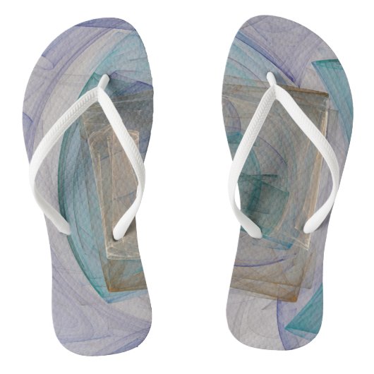 Tongs Turquoise et Violet Abstrait (Semelle)