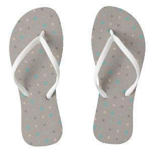 Tongs Turquoise, gris et Pêche