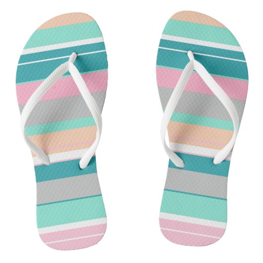 Tongs Turquoise Peach Funky Flip Flops (Semelle)
