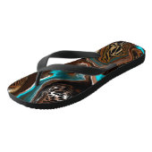 Tongs Turquoise Safari Digital Fluid Art (Incliné)