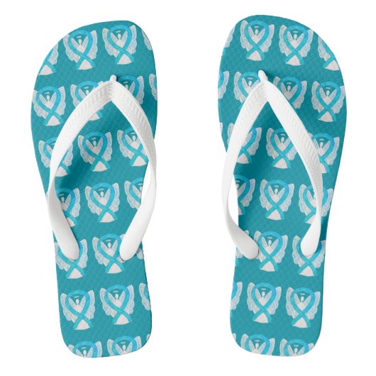 Tongs Turquoise Sensibilisation Ruban Angel Flip Flops p (Semelle)
