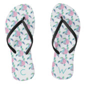 Tongs Turtle de mer mignonne Motif Monogramme Beach Crui (Semelle)