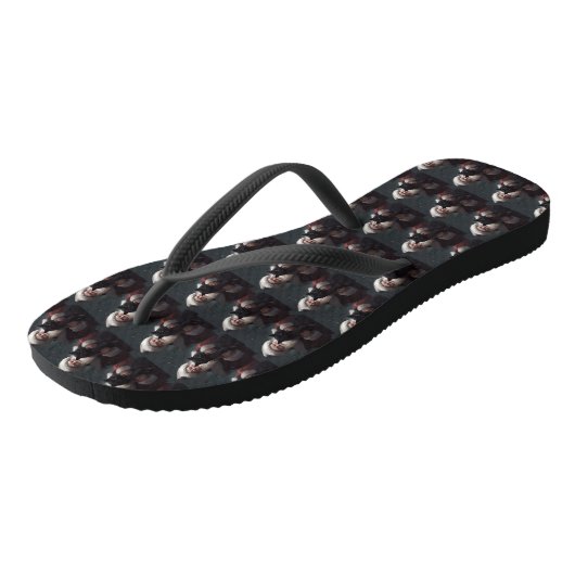 Tongs Tuxedo Chat avec Noël Festif du Père Noël (Incliné)