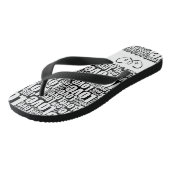 Tongs Typographie d'amour blanche et deux coeurs (Incliné)