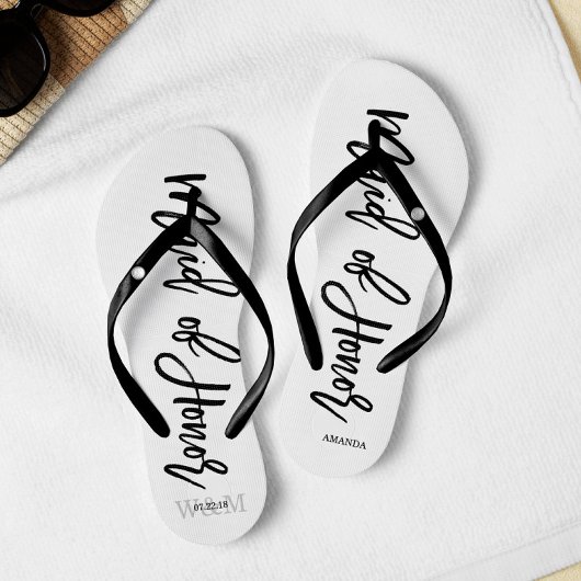 Tongs Typographie moderne "Maid of Honor"