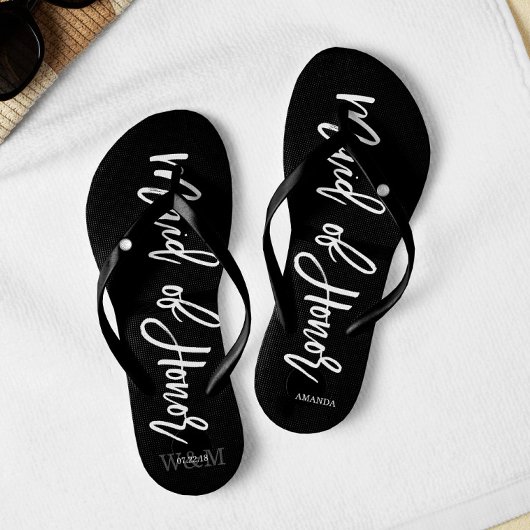 Tongs Typographie moderne "Maid of Honor"