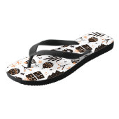 Tongs Un Motif de Noël noir et blanc (Incliné)