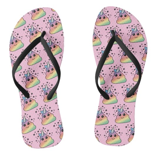 Tongs Unicorne Rainbow Poop Emoji (Semelle)