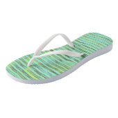 Tongs Vague abstraite turquoise verte (Incliné)