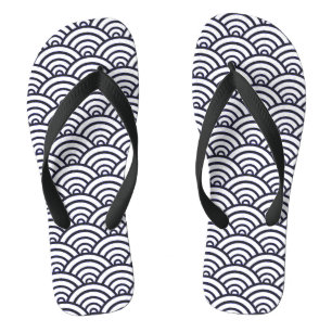 Tongs Vagues bleues japonaises Seigaiha Mer