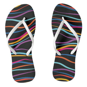 Tongs Vagues modernes de couleur Motif Flip Flops