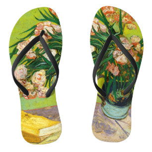 Tongs Vase de Vincent Van Gogh avec oleandres et livres