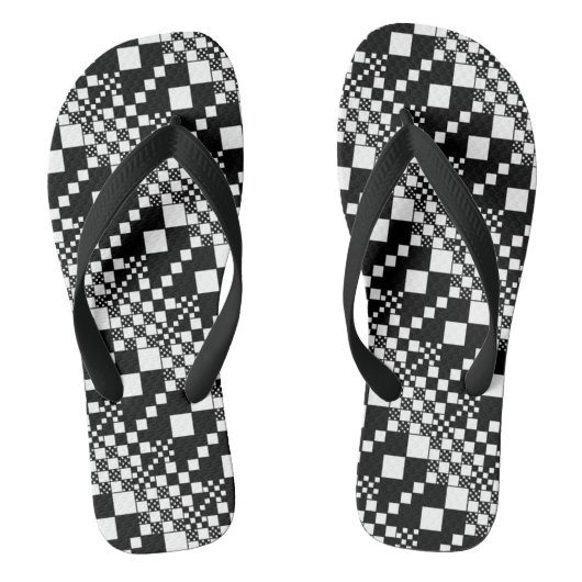Tongs Vérifié, Chèques - noir et blanc (Semelle)