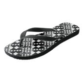 Tongs Vérifié, Chèques - noir et blanc (Incliné)