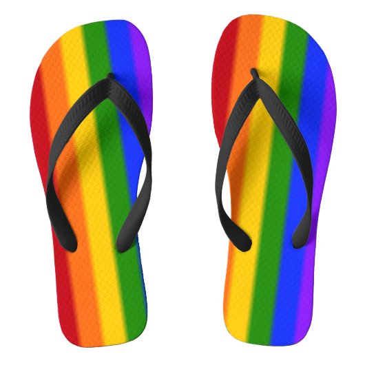 Tongs Version 2 de drapeau de gay pride de Falln (Semelle)