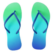 Tongs Vert, Bleu et Turquoise Eau Fraîche Ombre (Semelle)