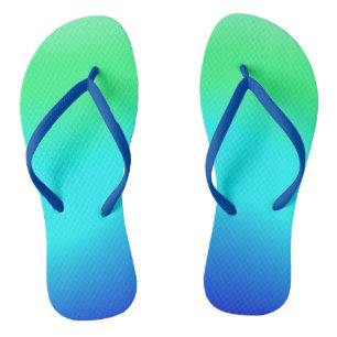 Tongs Vert, Bleu et Turquoise Eau Fraîche Ombre 
