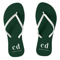 Vert émeraude blanc monogramme initiales nom