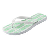 Tongs Vert et blanc cinq bandes motif (Incliné)