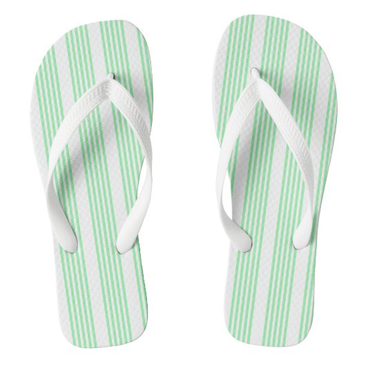 Tongs Vert et blanc cinq bandes motif (Semelle)