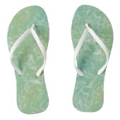 Tongs Vert et Marbre blanc wirl Abstrait (Semelle)