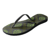 Tongs Vert floral de papier peint (Incliné)