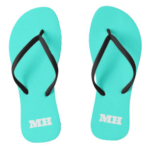 Tongs Vert Néon Turquoise Monogramme Couleur Clair