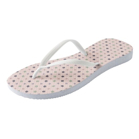 Tongs Vert, rose, violet, points bleus (Incliné)