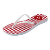 Tongs Vichy Rouge Monogramme Moderne (Incliné)