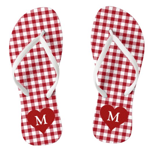 Tongs Vichy Rouge Monogramme Moderne (Semelle)