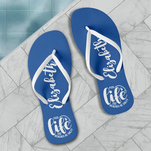 Tongs Vie de piscine bleu