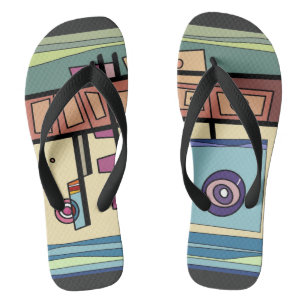 Tongs Vie sous-marine Brown bleu pourpre vert