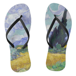 Tongs Vincent Van Gogh - Champ de blé avec cyprès
