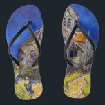 Tongs Vincent van Gogh - L'église d'Auvers<br><div class="desc">L'église d'Auvers / l'Eglise à Auvers-sur-oise par Vincent Van Gogh en 1890</div>