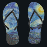 Tongs Vincent Van Gogh Starry Nuit Vintage Art<br><div class="desc">Vincent Van Gogh Starry Nuit Vintage Art Flip Flops</div>