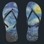 Tongs Vincent Van Gogh Starry Nuit Vintage Art<br><div class="desc">Vincent Van Gogh Starry Nuit Vintage Art Flip Flops</div>