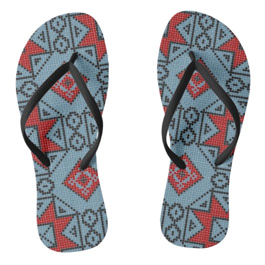 Tongs Vintage géométrique classique mignon tendance élég (Semelle)