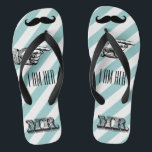 Tongs Vintage personnalisé Je suis Son Mr Stripes<br><div class="desc">Vintage personnalisé Je suis Son M. Stripes Motif - Photo Props! Lune de miel</div>