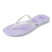 Tongs Violet lavande nom couleur monogramme (Incliné)