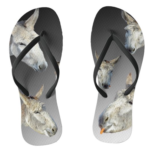 Tongs Visages D'un Âne Blanc, (Semelle)