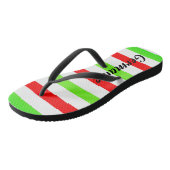 Tongs (Votre Nom) Red White Green Stripes Col. (Incliné)