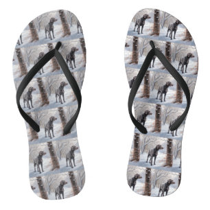 Tongs Weimaraner Laisser Neige Noël