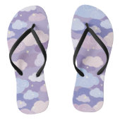 Tongs Whimsical Pastel Clouds et étoiles Motif (Semelle)