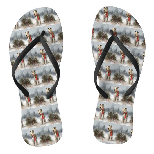 Tongs Wirefox Terrier Chien de Noël de neige (Semelle)