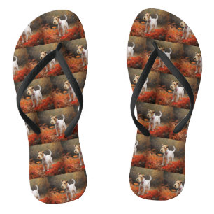 Tongs Wirefox Terrier en automne Leaves automne Inspire